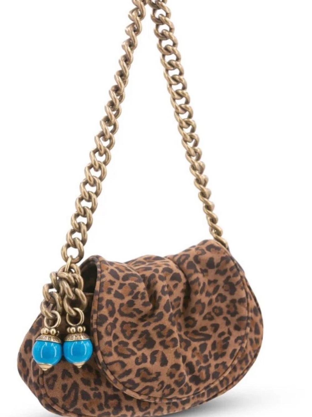 Jimmy Choo leopard flap bag, gold hardware